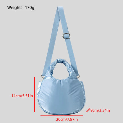 eybag Cute Small Puffer Bag Padded Women Handbags Lightweight Nylon Shoulder Crossbody Bags Mini Tote Bag Casual Female Purses 2024