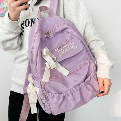 eybag Japanese Cute Bow Backpacks High Capacity Trendy Backpacks for Students Korean Ins Casual Versatile Commuting Traveling Bag Y2k