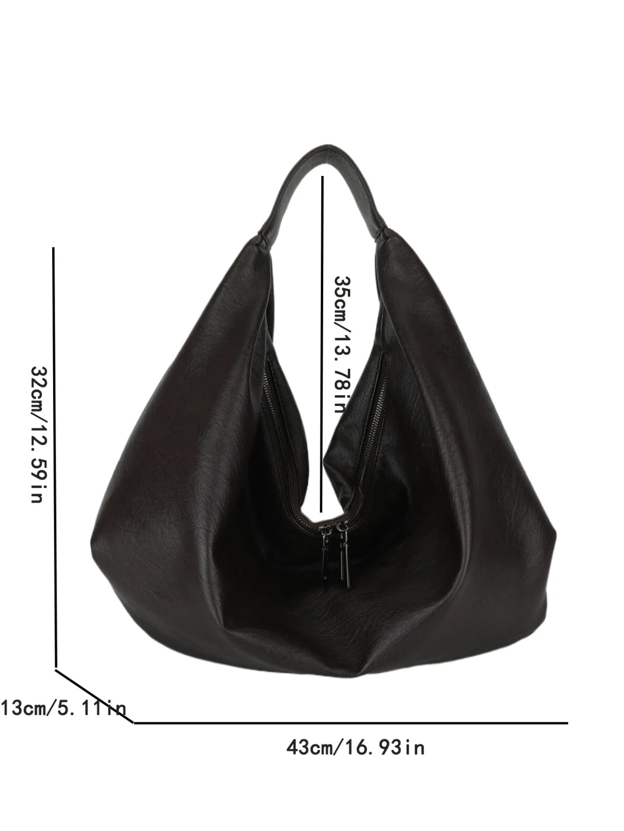 eybag Big Black Shoulder Bags for Women Large Hobo Shopper Bag Solid Color Quality Soft Leather Crossbody Handbag Lady Travel Tote Bag