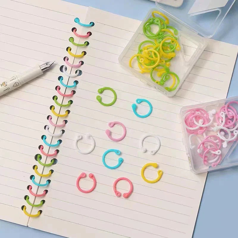 eybag Simple Loose-leaf  Binder Rings Circle Flexible Plastic Book Hoops Paper Photo Album Binding Tools Office School Supplies