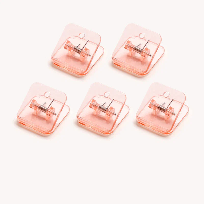 eybag 5pcs Candy Paper Clips Transparent Bookmarks Kawaii File Documents Binder Clips Notebook Index Page Holder Tickets Clamps Office