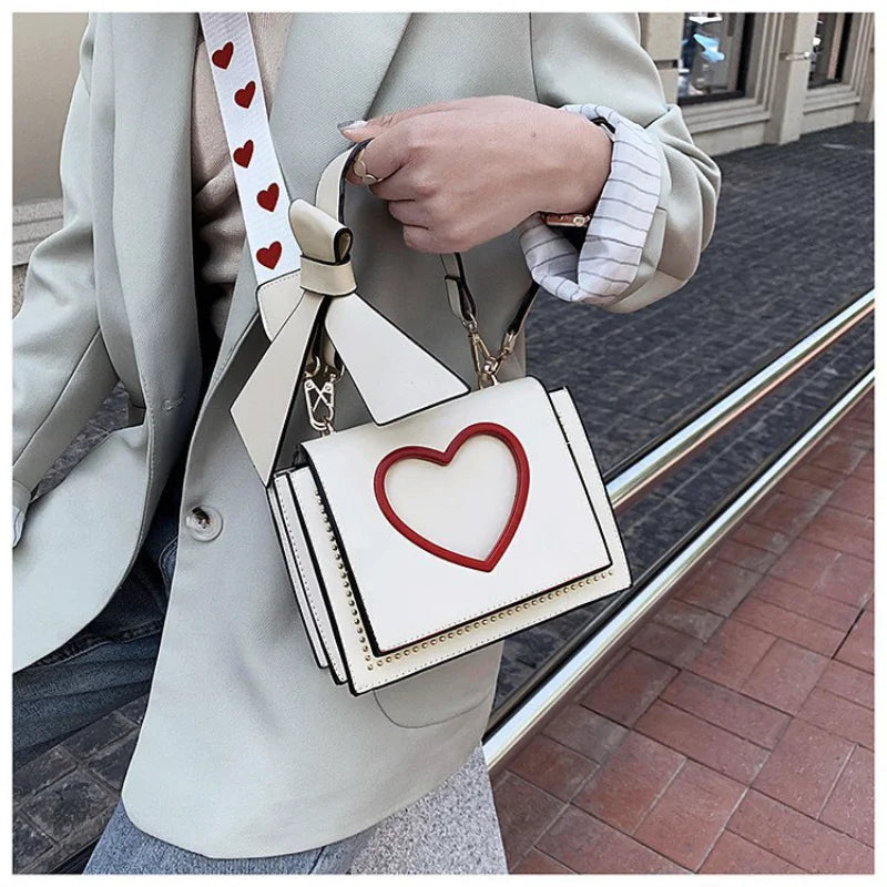 eybag Shoulder Bags Heart Handbags Fashion Designer Luxury Crossbody Bag for Women High Quality Casual Flap Female Cute Messenger Bags