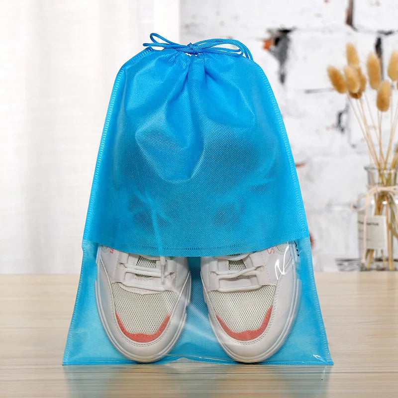 eybag 5-15PCS Travel Shoe Bag Large Portable Drawstring Shoes Storage Bags Non-Woven Dustproof Pouch Space Saving Organizer for Shoes