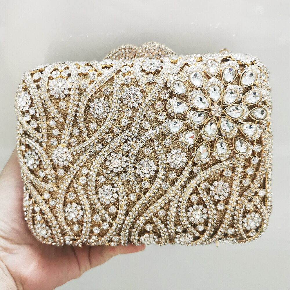 eybag White Rhinestone Wedding Bag Evening Crystal Clutches Luxury Women Diamond Bridal/Bridesmaid Purses For Ladies Shoulder Handbags