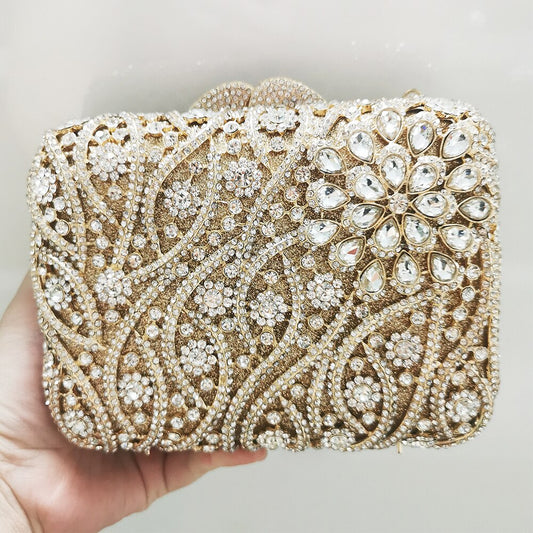 eybag White Rhinestone Wedding Bag Evening Crystal Clutches Luxury Women Diamond Bridal/Bridesmaid Purses For Ladies Shoulder Handbags