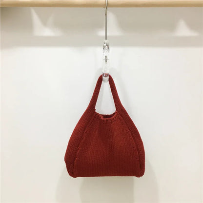 eybag Casual Yarn Crochet Handbags Small Woolen Knitting Shoulder Bag Handmade Woven Cloud Bags for Women 2024 Female Bucket Bags Chic