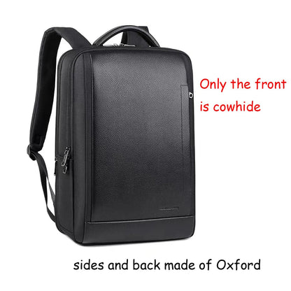 eybag New Brand Genuine Leather with Oxford Men Backpacks Fashion Real Natural Leather Student Backpack Boy Luxury Computer Laptop Bag