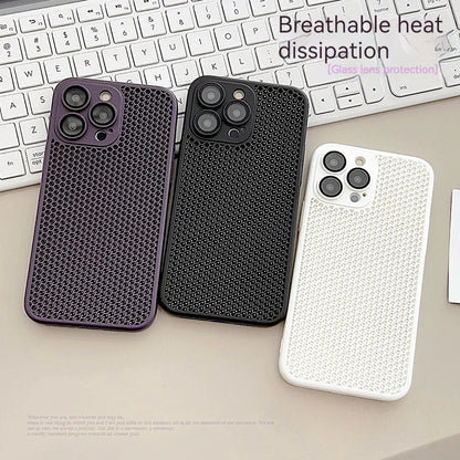 eybag Heat Dissipation Breathable Cooling Phone Case for IPhone 15 14 13 12 11 Pro Max 15 14 Plus Solid Color Hollow Shockproof Cover