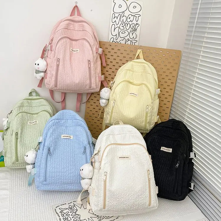 eybag Lovely Bubble Cotton Plaid Backpack Women New Fashion School Bags For Teenage Girls Kawaii Backpack Mochilas Para Mujer Sac