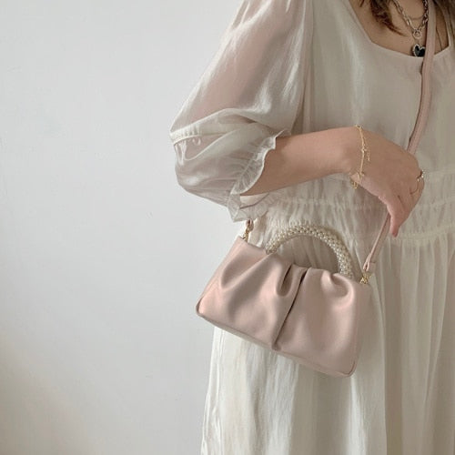 eybag Fashion Pearl Handle Women Dinner Clutch Purse Handbags Luxury Design Ladies Square Shoulder Bags Female Small Messenger Bag