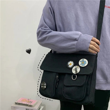 eybag Women Canvas Messenger Bag Youth Ladies Fashion Shoulder Bag Student Large Capacity Female Crossbody Bags Woman Packet