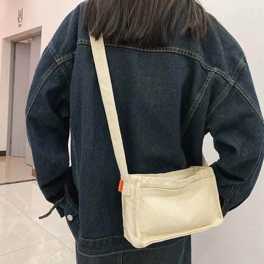 eybag Simple Canvas Corssbody Bag For Women Solid Color Shoulder Bag Woman Casual Canvas Women Messenger Bag Fashion Women'S Bag