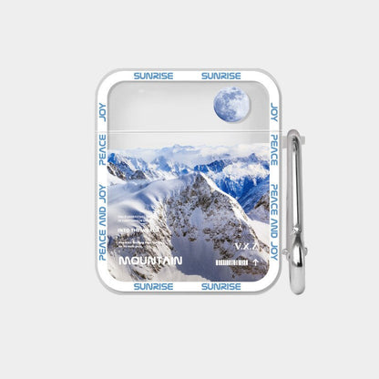 eybag Luxury Fashion Case for Apple AirPods 1 2 Pro Retro Snow Mountain Soft Silicone Clear Cover for AirPods 3 Cases With Keychain