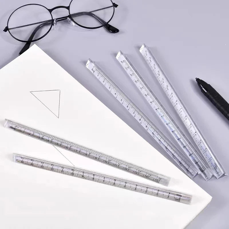 eybag 1Pcs Simple Transparent Triangular Straight Ruler Creative 15m/20cm Rulers Drawing Measuring Tools Stationery School Supplies