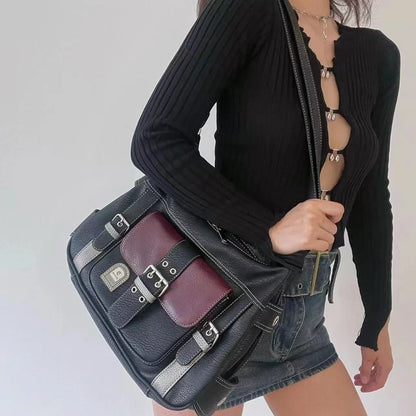 90s Vintage Pu Leather Y2K Crossbody Bag