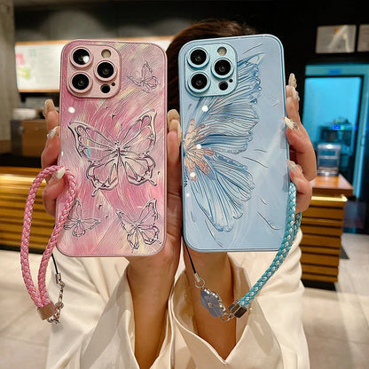 eybag New Apple Phone Case PC+TPU Material With Rope For iPhone 14 Por Max Phone Case For iPhone 15 14 13 12 11 Por Max Phone Case