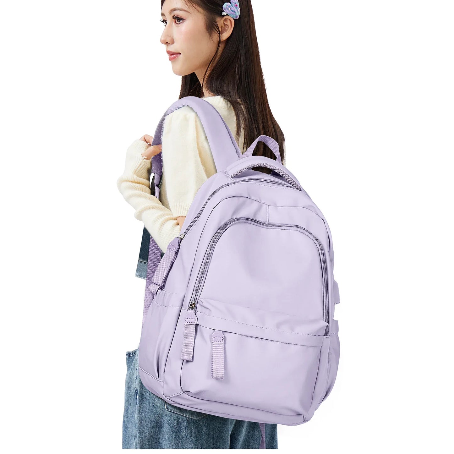 eybag School Backpack for Women Lightweight Casual High School Bags Waterproof Daypack With Usb Charging Port College Laptop Bookbag