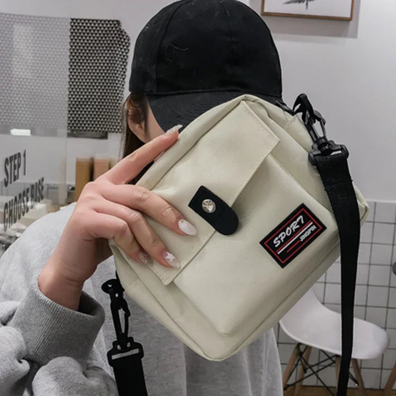 eybag Small Canvas Shoulder Bag Women Casual Canvas Mini Handbags Black/Beige/Purple/Yellow Crossbody Bags Harajuku Style Shoulder Bag