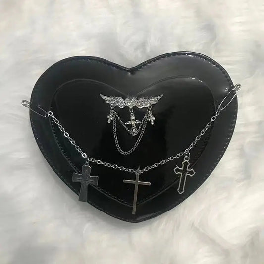 eybag Y2K Subculture Women's Bag 2024 Trend Punk Gothic Cross Heart Shaped Crossbody Shoulder Bags Female Harajuku Bolso Mujer Cute