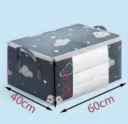 eybag 1pc Large Capacity Clothes Storage Bag Organizer With Reinforced Handle For Blankets Bedding Foldable With Zipper Storage Bag