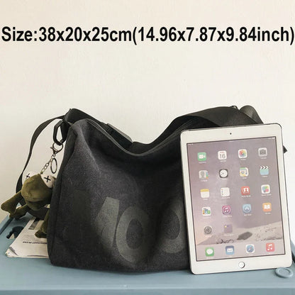 eybag Large Capacity Crossbody Shoulder Bags Women Fashion Canvas Bags INS Design Casual High Quality Big Square Bag for Female Male