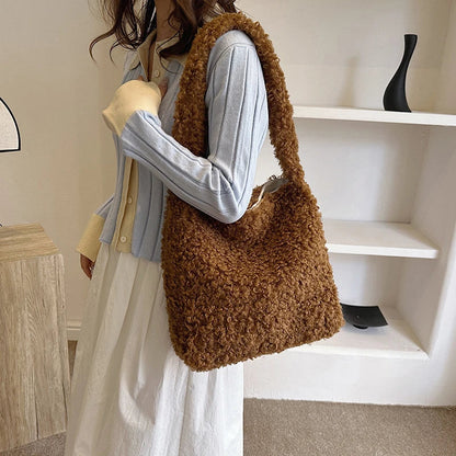 eybag Teddy Hair Shoulder Bags Women Tote Handbags and Purses New  Ladies Messenger Bags High Quality