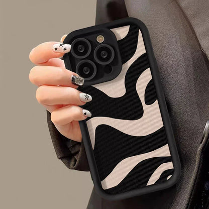 eybag Zebra Stripe Phone Case For iPhone 14 13 11 12 15 Pro Max 7 8 XS XR XS MAX Soft Silicone Fashion Shockproof Back Cover Case