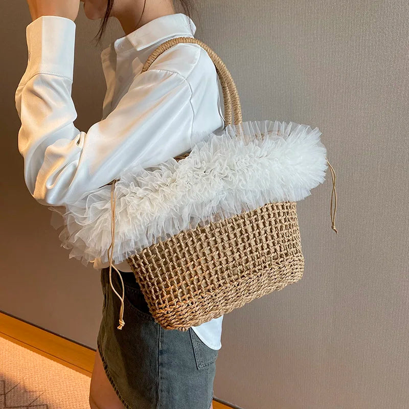 eybag Vintage Woven Straw Tote Shoulder Crossbody Bags Women Handbags and Purses New Design Ladies Messenger Bags High Quality