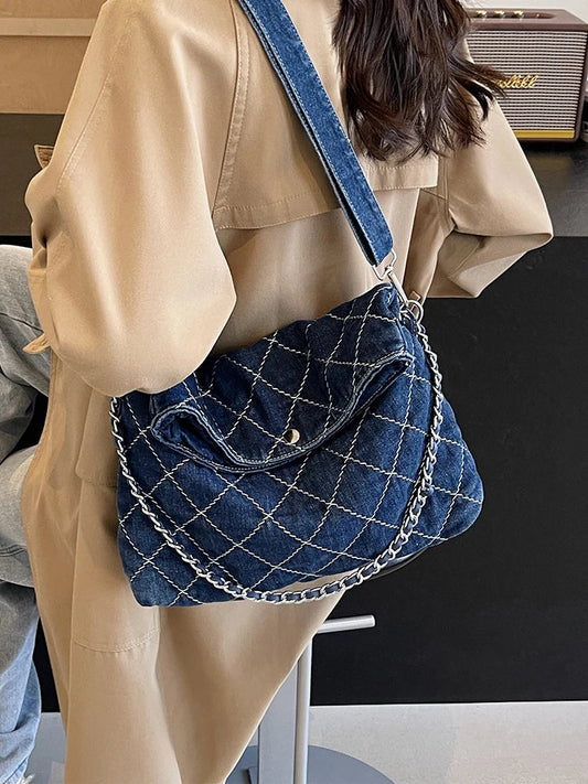 eybag Denim Large Tote Shoulder Crossbody Bags for Women Handbags and Purses 2024 New Trendy Design Messenger Bag High Quality