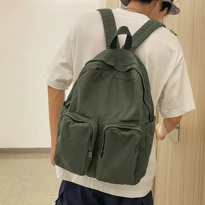 eybag Japanese Washed Canvas Shoulders Backpacks Mori Literary Leisure Large Capacity Travel Backpack College Students School Backpack