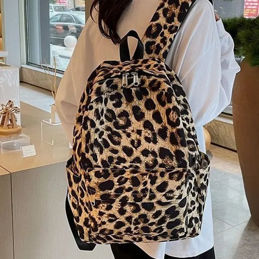 eybag Fashion leopard print Women Backpack Large capacity schoolbag for Teenagers Girls backpack Travel female shoulder bag bagpack