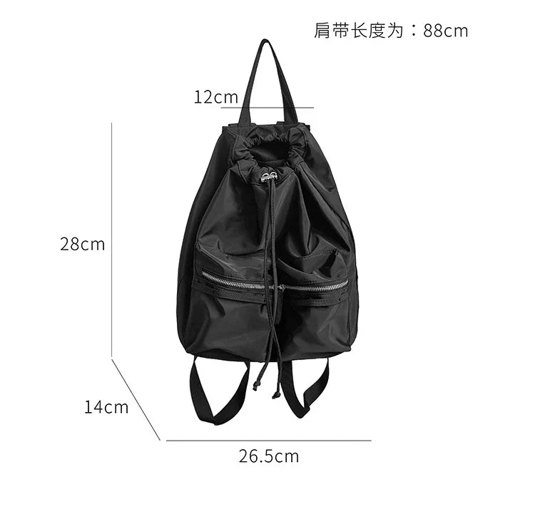 eybag Fashion Drawstring Backpacks for Women Aesthetic Nylon Girls Backpack Light School Students Bag Summer Travel Female Bag