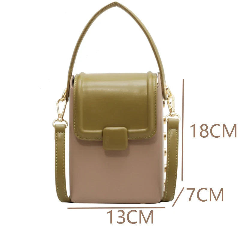 Lkblock Fashion Small Square Bag For Women PU Design Chic Messenger Bag Trendy Panelled All-Match Shoulder Bag Handbags