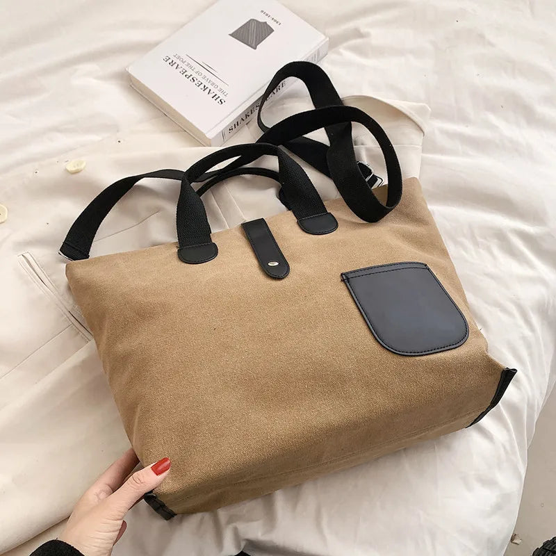 Lkblock Casual Canvas Totes Handbags Top Quality Shoulder Crossbody Bags Japan Korean style Big Bag Messenger Bags For Women Female Bag