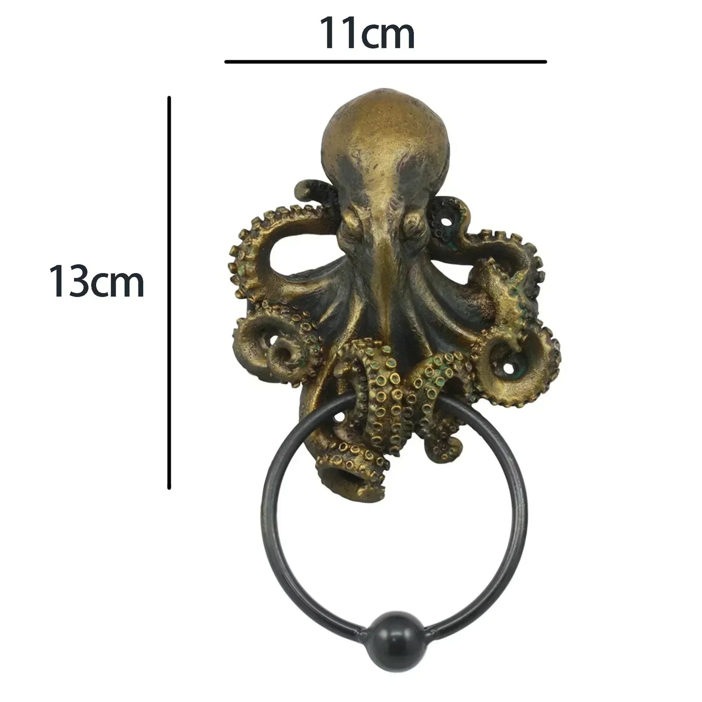 -Halloween Octopus Skull Door Knocker Unique Bizarre Gothic Home Decoration Resin Handicrafts Outdoor Garden Decors Towel Hanging Rack