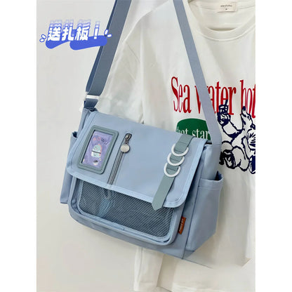 eybag Y2K Japanese Harajuku School Bags For Teenage Girls New 2024 Transparent Itabag Crossbody Bag DIY Badges Display Plate Ita Bag