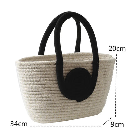 eybag New Large Capacity Girls Straw Braided Handbag Women's Out Commuter Tote Bag Female Simplicity Casual Summer Beach  Shoulder Bag