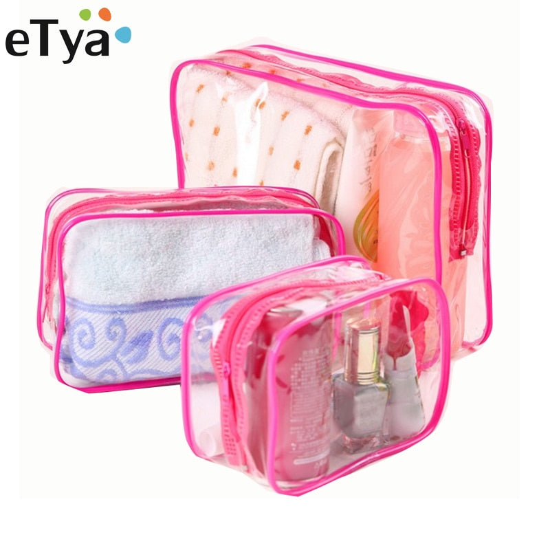 eybag Travel Transparent Cosmetic Bag PVC Women Zipper Clear Makeup Bags Beauty Case Make Up Organizer Storage Bath Toiletry Wash Bag