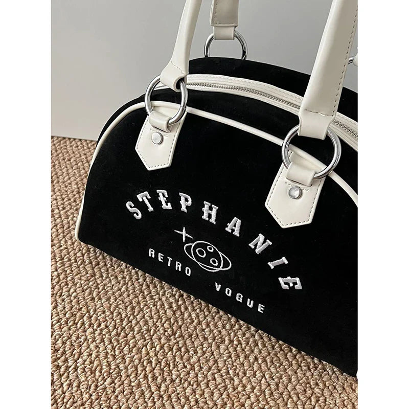 eybag Retro Women Baseball Handbags Fashion Embroidery Small Capacity Boston Crossbody Shoulder Bags Luxury Sac A Main Femme