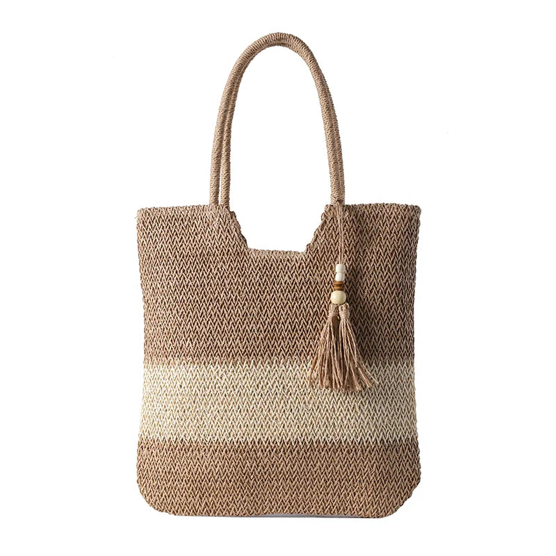 eybag Square Straw Beach Bag Handmade Woven Shoulder Bag Women Raffia Shopper Travel Bag Bohemian Summer Vacation Casual Handbag Totes