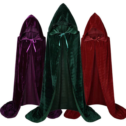 -Halloween Custom Movie Hocus Pocus 2 Witch Cloak Hooded Mary Sarah Winifred Sanderson Sister Cosplay Costume Halloween Adult Girl Long Party Cape