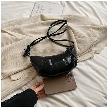 eybag Fashionable Croissant Design Women's Shoulder Bag Summer Exquisite Women Crossbody Bag Simple Soft PU Leather Bags for Women