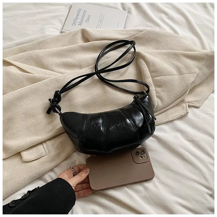 eybag Fashionable Croissant Design Women's Shoulder Bag Summer Exquisite Women Crossbody Bag Simple Soft PU Leather Bags for Women