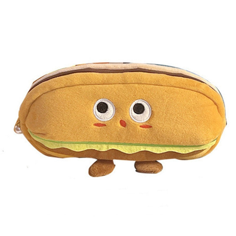 eybag Funny bread cute pencil case plush creative pencil bag School stationery bag Children pen case prizes gifts Student pencil cases