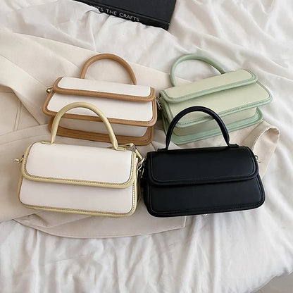 eybag High Quality Pu Leather Shoulder Bag Fashion Small Handbag Women Solid Color Ladies Crossbody Bags Flap Square Bag Female