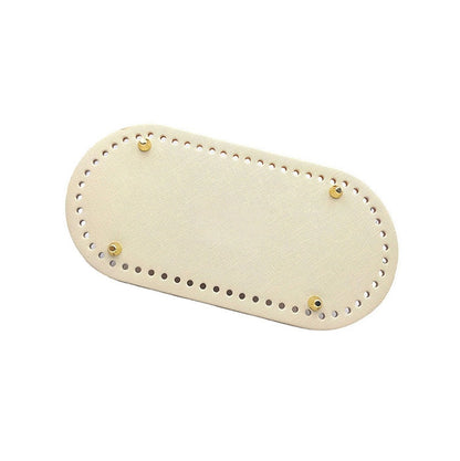 eybag 30*10cm Handmade Oval Bottom for Knitted Bag PU Leather Wear-Resistant Accessories Bottom with Holes Diy Crochet Bag Bottom