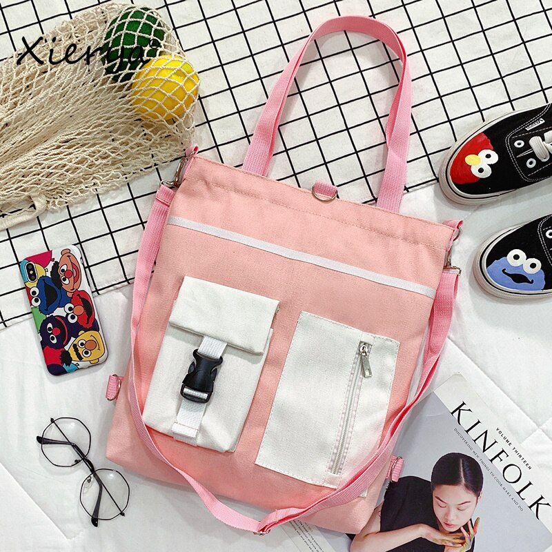 eybag Fashion Women Shoulder Bag Pink Student Handbag Womens Canvas Bag Shopping Tote Bag Crossbody Bags Mochilas Bolsos