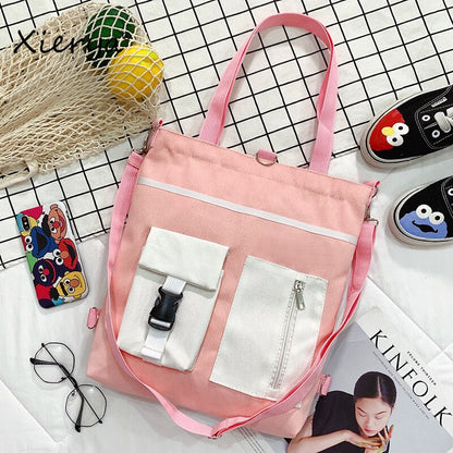 eybag Fashion Women Shoulder Bag Pink Student Handbag Womens Canvas Bag Shopping Tote Bag Crossbody Bags Mochilas Bolsos