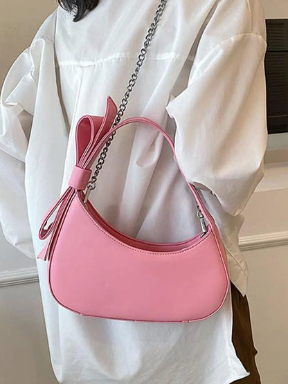 eybag Sweet Bow Pink Messenger Bag Women Summer Hot Girls Solid Y2k Crossbody Bags Aesthetic Ladies Hand Bags Fairy Core