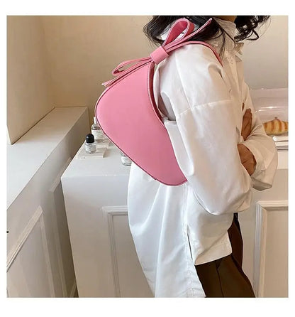 eybag Sweet Bow Pink Messenger Bag Women Summer Hot Girls Solid Y2k Crossbody Bags Aesthetic Ladies Hand Bags Fairy Core